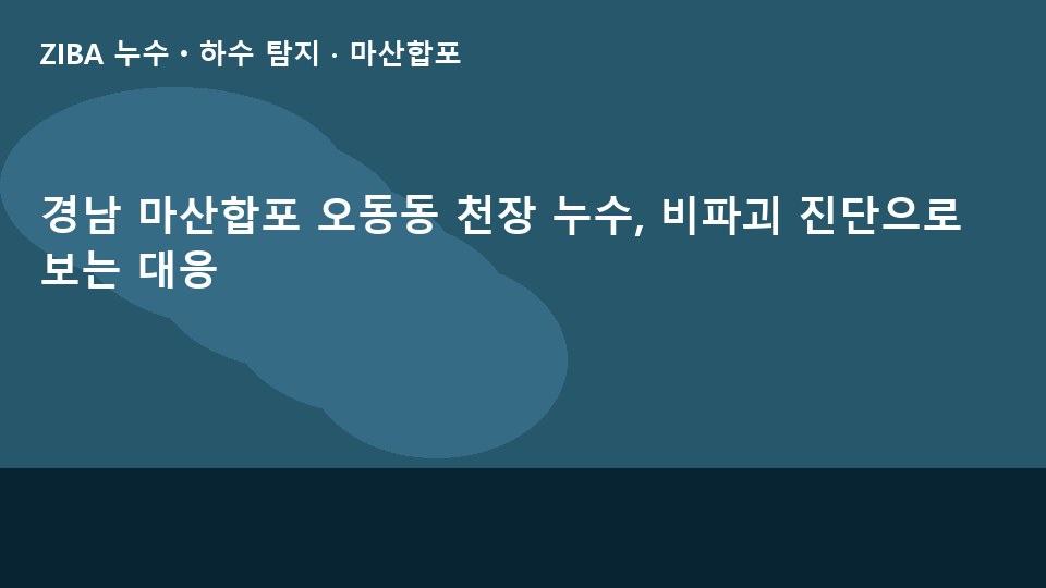 경남 마산합포 오동동 천장 누수, 비파괴 진단으로 보는 대응