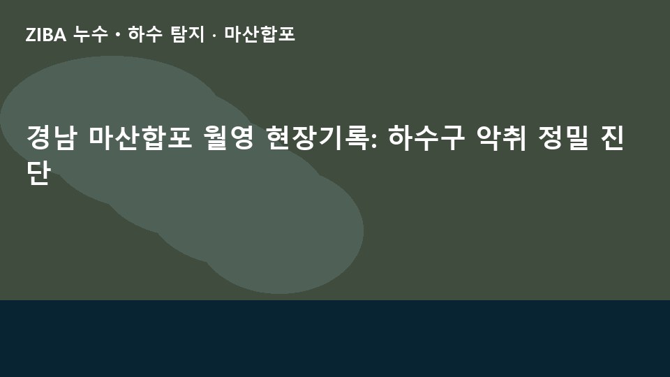 경남 마산합포 월영 현장기록: 하수구 악취 정밀 진단